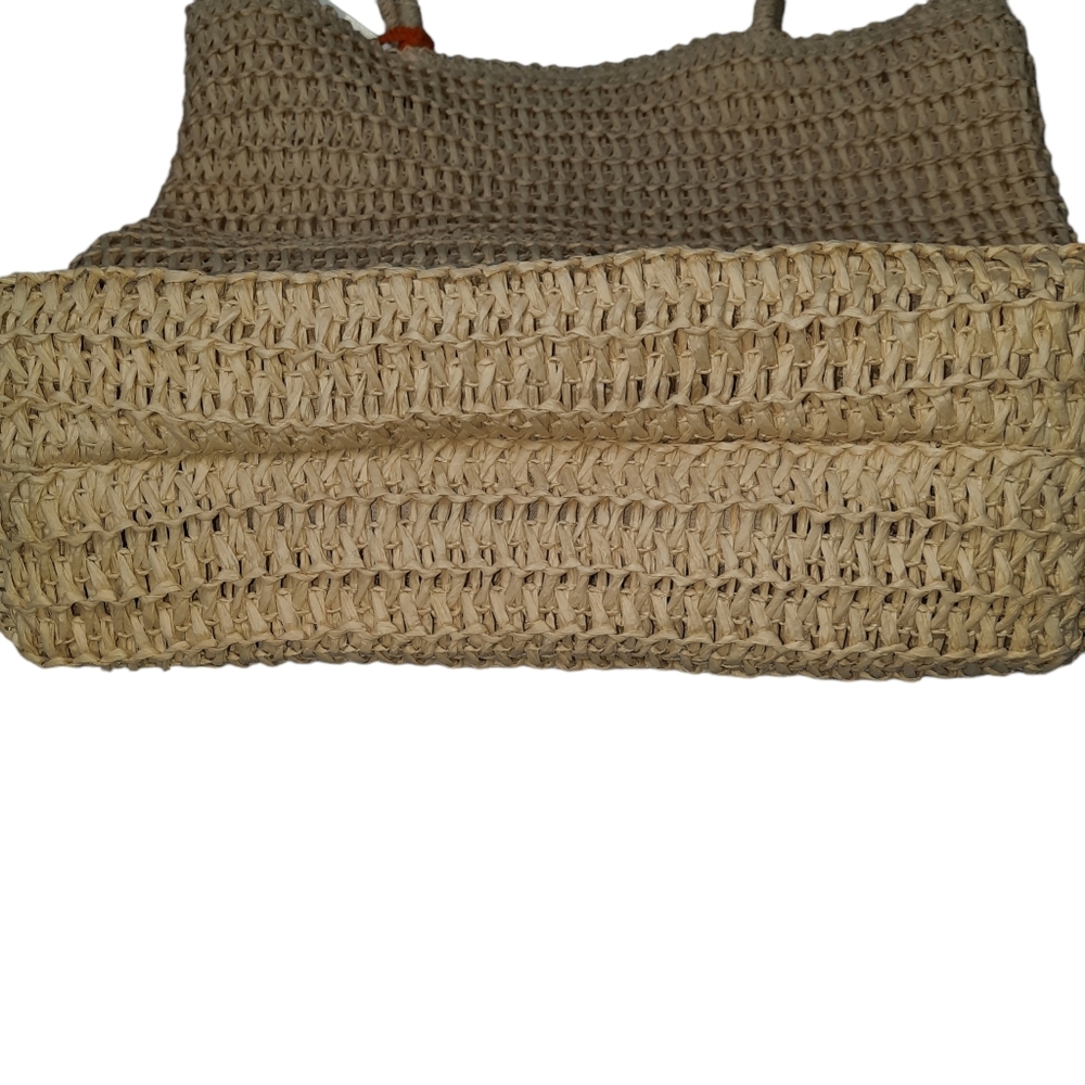 Crochet Woven Straw NWT Open Tote - Picture 3 of 9